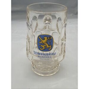 Lowenbrau Munchen Glass Beer Mug .25 Liter 5 1/8" Tall